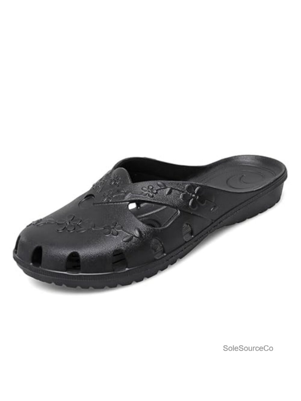 Women's EVA Floral Cutout Flat Sandals Slip On Closed Toe Water Shoes